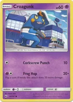 Croagunk 54/147 Common - Pokemon Sun & Moon Burning Shadows Card - Image 1