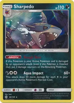 Sharpedo 82/149 Holo Rare - Pokemon Sun & Moon Base Set Single Card - Image 1