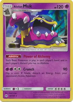 Alolan Muk 58/149 Holo Rare - Pokemon Sun & Moon Base Set Single Card - Image 1