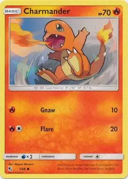 Charmander - 7/68 - Common Sun & Moon: Hidden Fates Pokemon Card - Image 1
