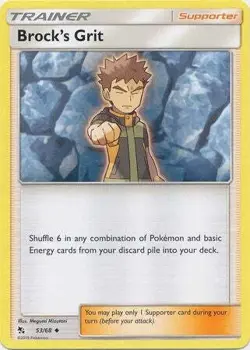 Brock's Grit - 53/68 - Uncommon Sun & Moon: Hidden Fates Pokemon Card - Image 1