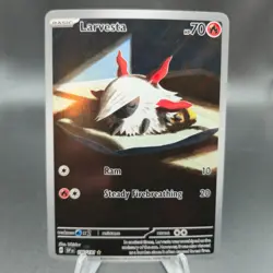 Larvesta Illustration Rare 196/191 Pokemon Card - SV08: Surging Sparks - NM - Image 1