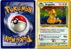Pokemon Card - Dragonite Fossil 4/62 1999 Rare Holo Unlimited Holo Damaged - Image 3