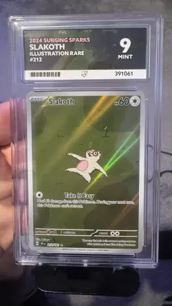 Pokemon TCG Slakoth Illustration Rare Card 212/191 Surging Sparks Ace Mint 9 - Image 1