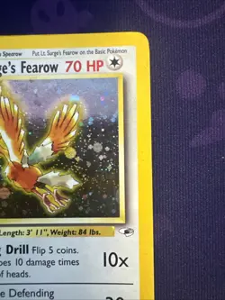 Pokemon TCG Gym Heroes Lt. Surge's Fearow 1st Edition Holo Rare Card 007/132 - Image 3