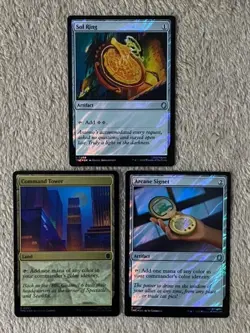 MTG - Sol Ring, Arcane Signet, Command Tower SURGE FOIL - LP - Commander Staples - Image 2