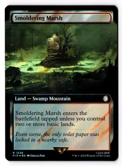 Smoldering Marsh (Extended Art) (Surge Foil) 1038 UB: Fallout Foil NM - Image 1