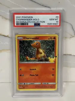 PSA 10 GEM MINT Charmander Holo McDonald's Collection 2021 Pokemon 9/25 - Image 1