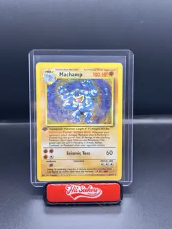 Pokemon TCG Machamp Holo Rare 1st Edition Shadowless 8/102 HP - Image 1