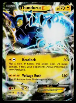 Thundurus EX - Holo 26/108 Ultra Rare Pokemon XY - Roaring Skies HP - Image 1