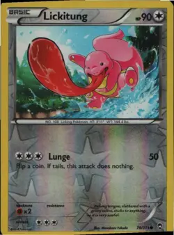 Lickitung 78/111 Common Furious Fists Pokemon Reverse Holo Lightly Played - Image 1