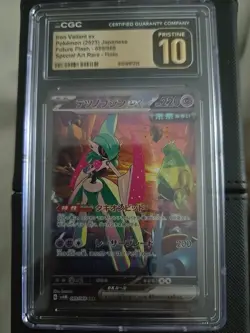 CGC 10 Pristine Iron Valiant ex SAR 089/066 sv4m Future Flash Japanese Pokemon - Image 1