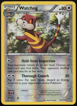 Watchog 85/111 MP Furious Fists Uncommon Reverse Holo Pokemon - Image 1