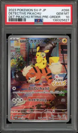 Pokemon Detective Pikachu Returns Preorder Japanese Promo 098/SV-P PSA 10 - Image 1