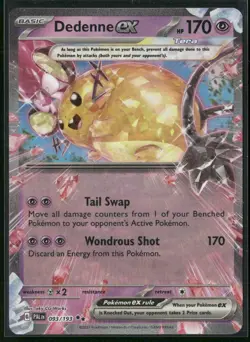Pokemon Dedenne ex - Double Rare 093/193 PAL SV02: Paldea Evolved NM - Image 1