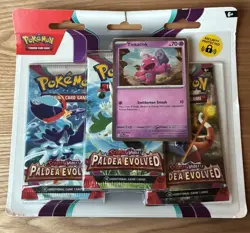 Pokemon TCG Paldea Evolved 3 Pack Blister Tinkatink - New & Sealed - Image 1