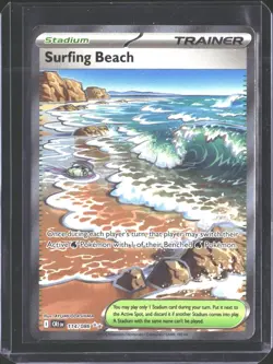 Surfing Beach 114/086 Ultra Rare ME04: Chaos Rising Pokemon NM/M - Image 1
