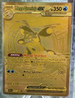 Pokemon TCG Mega Gold Greninja EX 122/086 Secret Rare Full Art Holo - Image 1