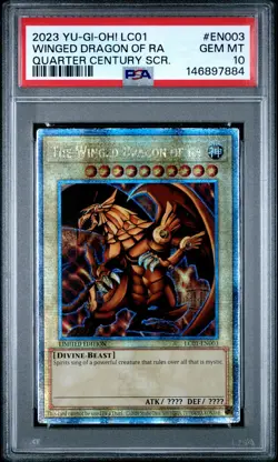 2023 QUARTER CENTURY SECRET RARE #EN003 THE WINGED DRAGON OF RA PSA 10 - Image 1