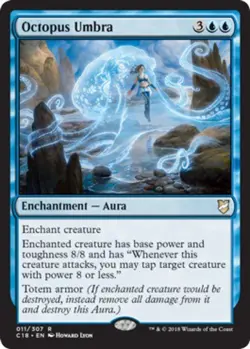 Octopus Umbra Magic mtg Moderate Play, English Commander 2018 x1 - Image 1