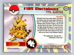 Electabuzz #125 Topps Trading Cards Series 3 Pokemon Near Mint - Image 2