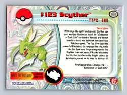 Scyther #123 Topps Trading Cards Series 3 Pokemon Near Mint - Image 2