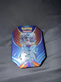 New Sealed Pokemon TCG Evolution Glaceon GX Tin With 4 Booster Packs - Image 1