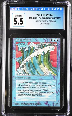 Magic: the Gathering MTG Wall of Water [Alpha Edition] Graded CGC 5.5 Excellent+ - Image 1