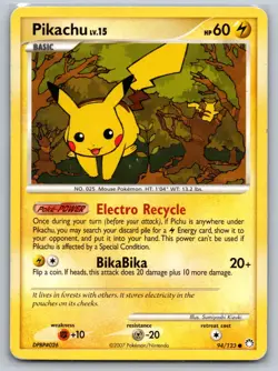 PIKACHU 94/123 COMMON MYSTERIOUS TREASURES POKEMON HP - Image 1