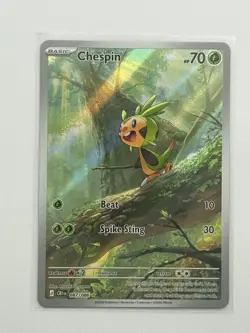 Pokemon TCG Chaos Rising Chespin Full-Art Illustration Rare 087/086 - Image 1