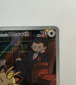 Team Rocket's Meowth 203/182 SV10 Destined Rivals IR Full Art Holo English - Image 3
