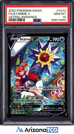 Pokemon 2022 Starmie V TG13/TG30 Full Art Astral Radiance GEM MINT PSA 10 - Image 1