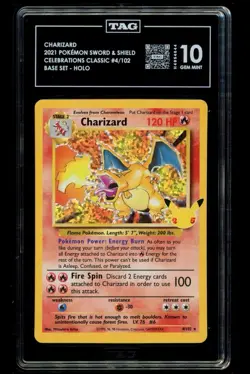 Pokemon Charizard #4 Celebrations Graded TAG Gem Mint 10 - Image 1