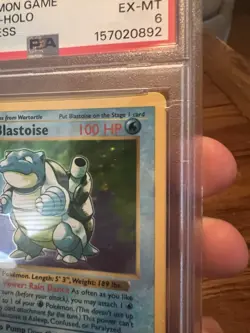 1999 Pokemon Base Set Shadowless Blastoise Holo #2. PSA 6 - Image 3