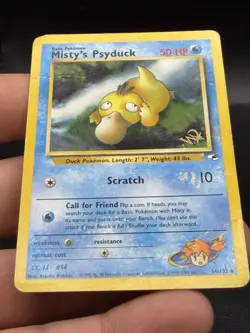 Misty's Psyduck W Stamp 2000 Gym Heroes 54/132 Pokemon hP/DMG GH3 - Image 2