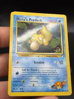 Misty's Psyduck W Stamp 2000 Gym Heroes 54/132 Pokemon hP/DMG GH3 - Image 3