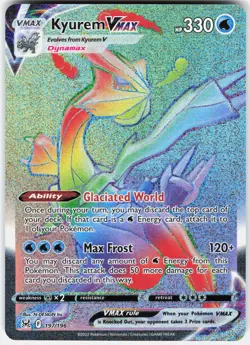 Pokemon Kyurem VMAX 197/196 Rainbow Rare Lost Origin Pokemon Near Mint - Image 1