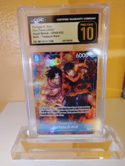 Portgas D. Ace CGC 10 Pristine 2025 One Piece Royal Blood OP08-052 TR - Image 1