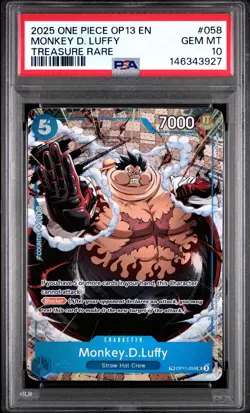 2025 ONE PIECE OP13-CARRYING ON HIS WILL TREASURE RARE MONKEY D. LUFFY PSA 10 - Image 1