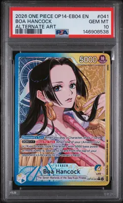2026 ONE PIECE OP14 #041 AZURE SEA'S SEVEN BOA HANCOCK ALT ART LEADER PSA 10 - Image 1