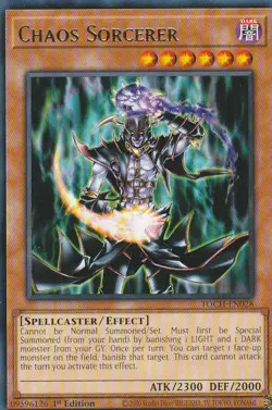 YUGIOH CARD CHAOS SORCERER TOCH-EN028 n0t 1ST EDITION - Image 1