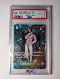 PSA10 Donquixote Rosinante OP04-119 OP09 SP Alt Art Japanese One Piece Card CCG - Image 1