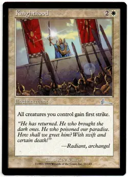 Magic Urza's Legacy 1999: #12/143 Knighthood Uncommon TCG Card, Unplayed - Image 1