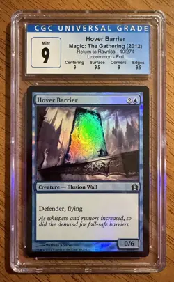 Magic: The Gathering MTG Foil Hover Barrier CGC 9 - Image 1