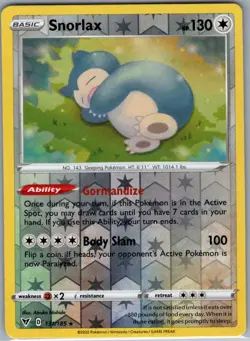 Snorlax 131/185 Reverse Holo SWSH04: Vivid Voltage - Pokemon Card - NM - Image 1