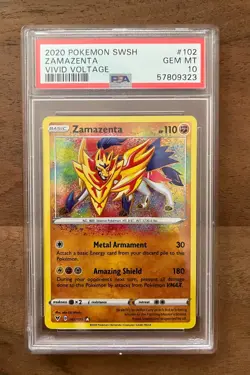 Pokemon Zamazenta 102/185 SWSH Vivid Voltage PSA 10 - Image 1