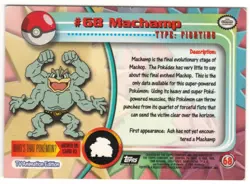 1999 TOPPS POKEMON - # 68 MACHAMP - BLACK LOGO - TV ANIMATION- LOOK !! - Image 2