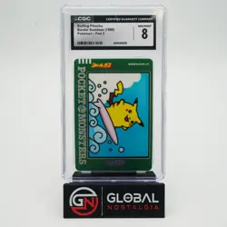 Surfing Pikachu Bandai Sealdass Pokemon Part 2 1998 Japanese POP 4 CGC 8 - Image 1