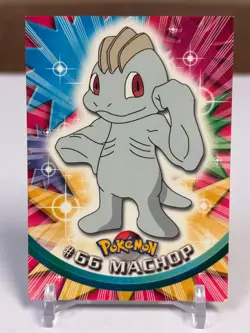 1999 Topps Pokemon #66 Machop (TV Animation Series 1) 1st Print Blue Logo NM - Image 1