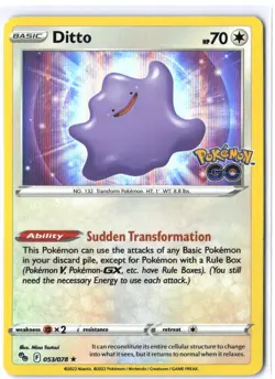 Ditto Pokemon GO 053/078 Holo Rare,Holo - Image 1